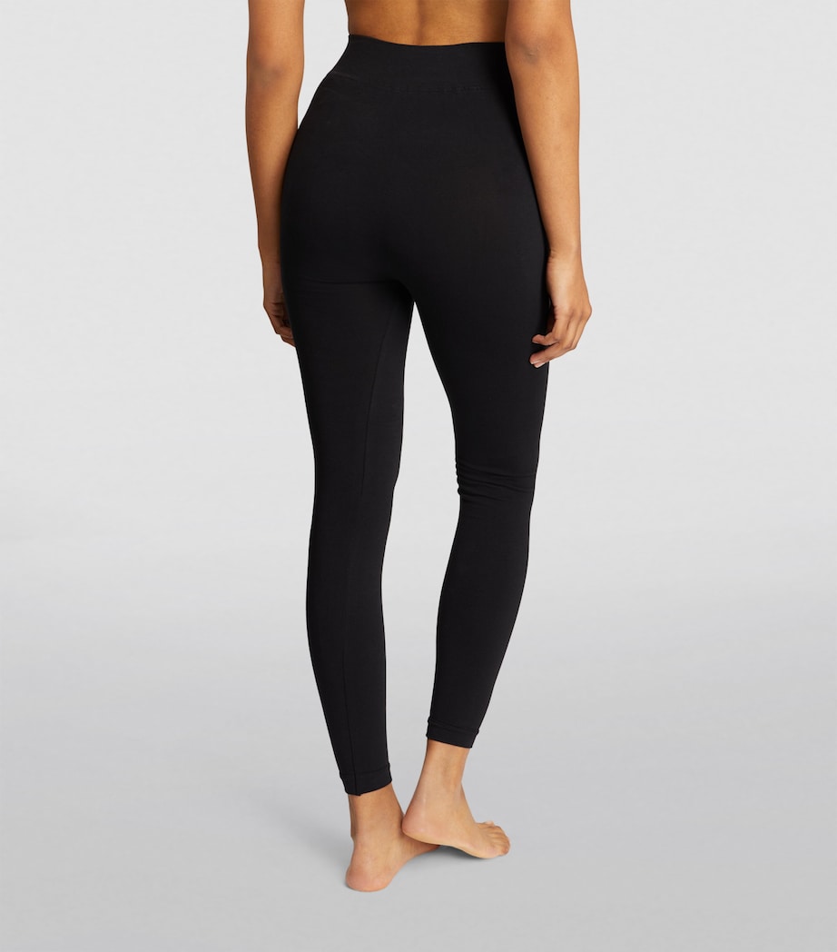 Cotton Seamless Leggings 3009 BLACK Image 2