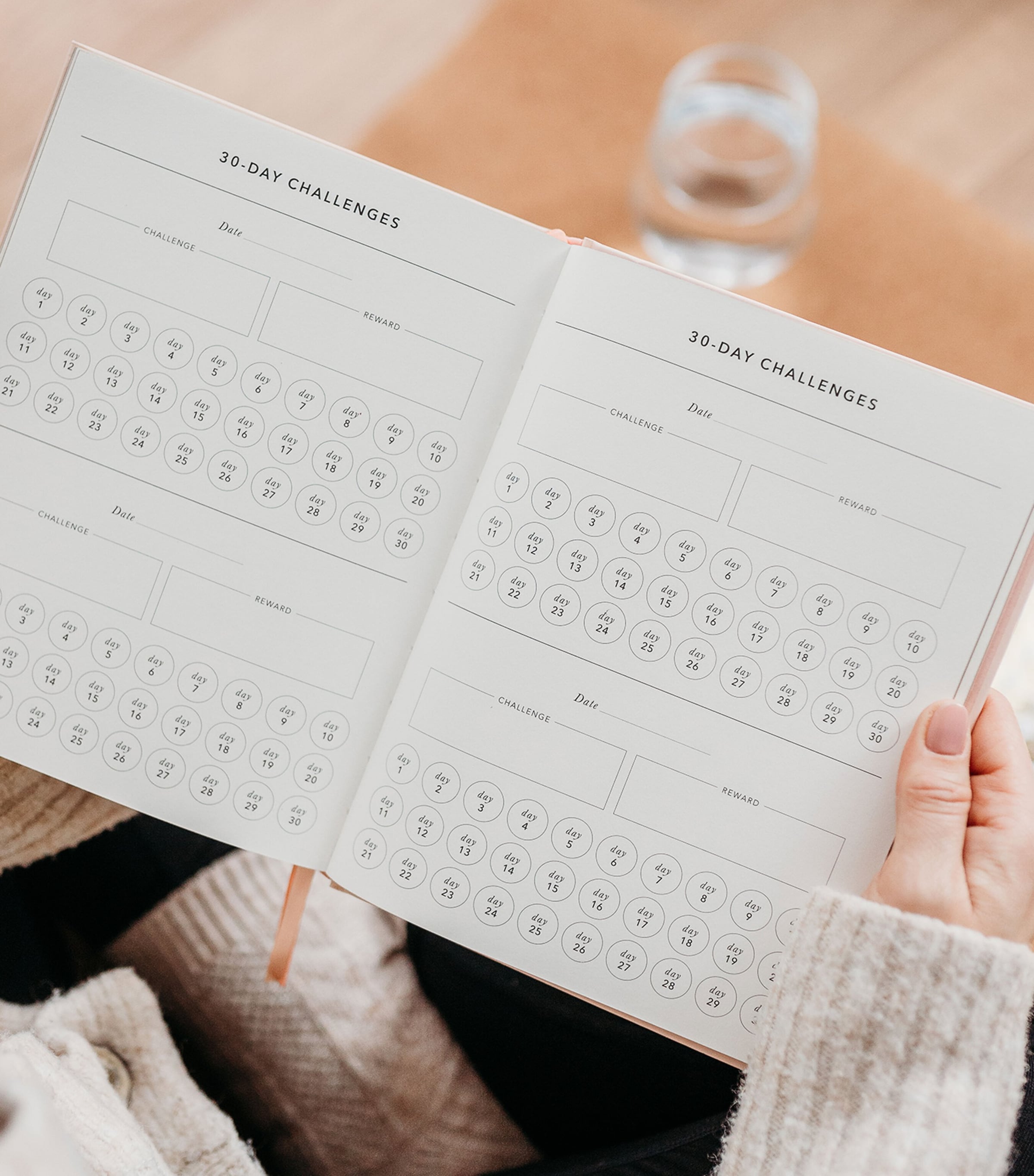 Blush and Gold Daily Fitness & Meal Planner Green, Gold Image 10