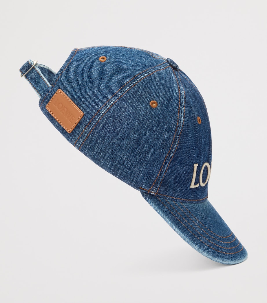 x Paula's Ibiza Denim Logo Baseball Cap DENIM BLUE Image 3