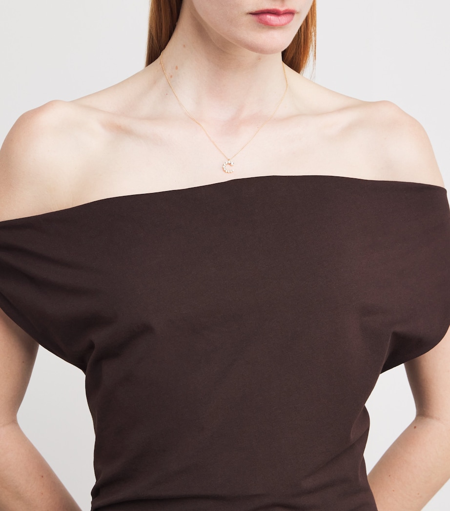 Yellow Gold and Diamond Soprano 'C' Necklace YELLOW GOLD Image 4