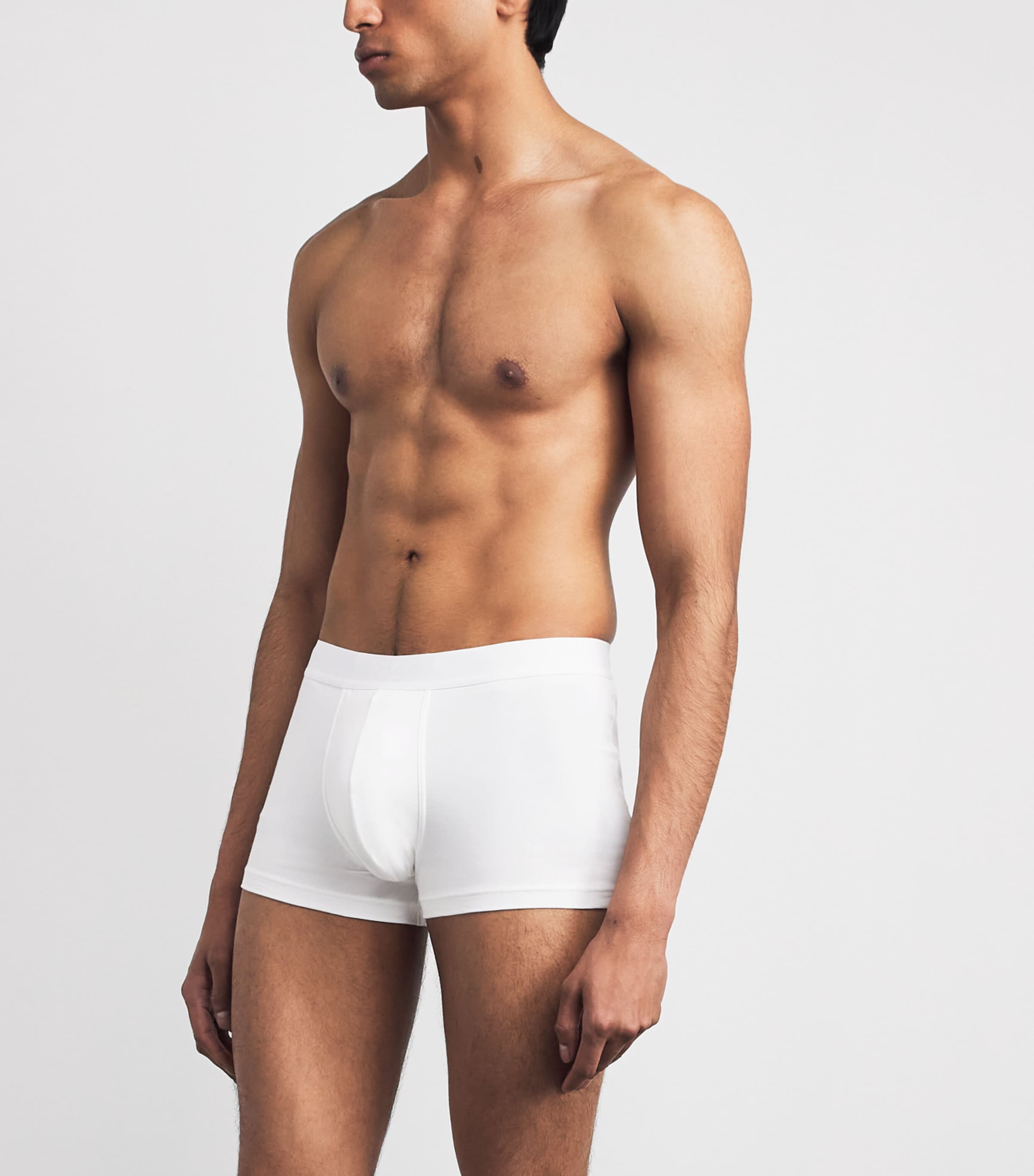 BOSS Mens Organic Cotton Stretch Boxers (Pack of 3) Open White Image 2