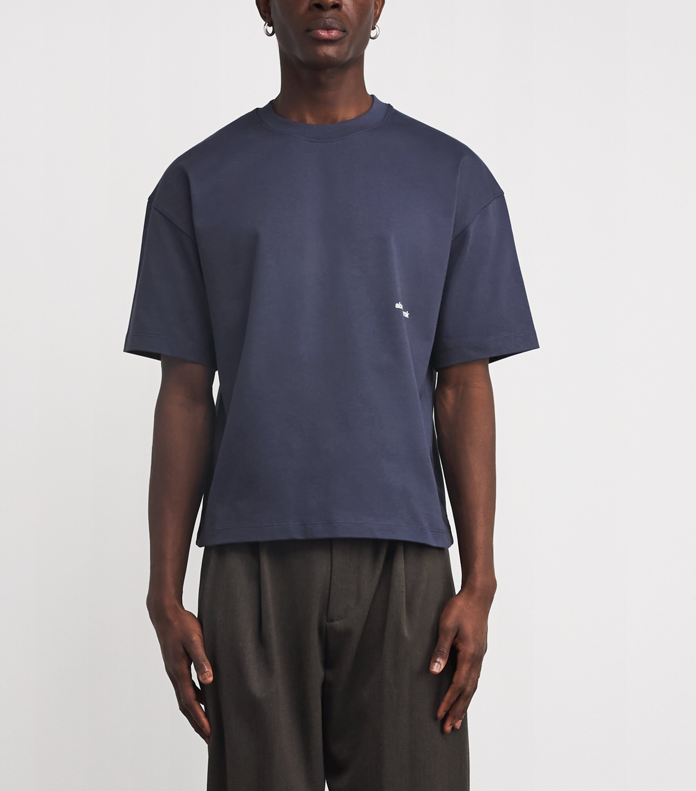 Cotton Back Logo T-Shirt SMOKE BLUE/ECRU Image 3