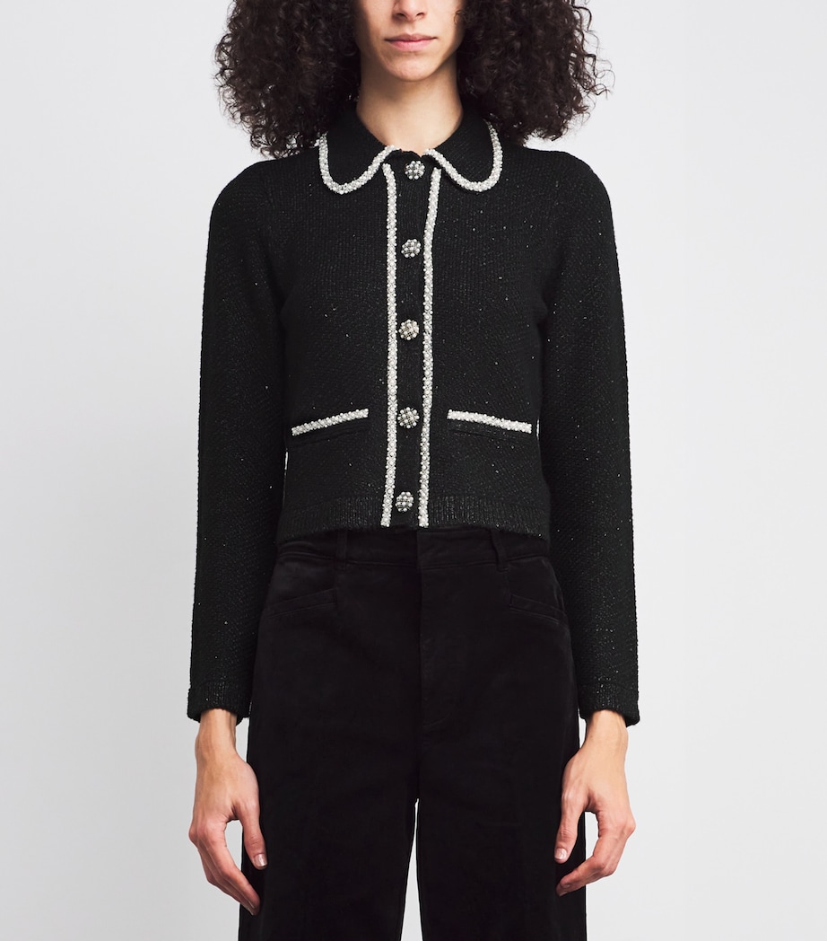 Tweed Noella Cardigan A001 BLACK Image 3