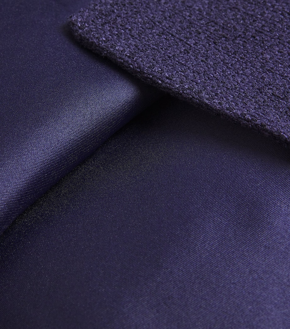 Bouclé-Taffeta Midi Dress NAVY Image 5