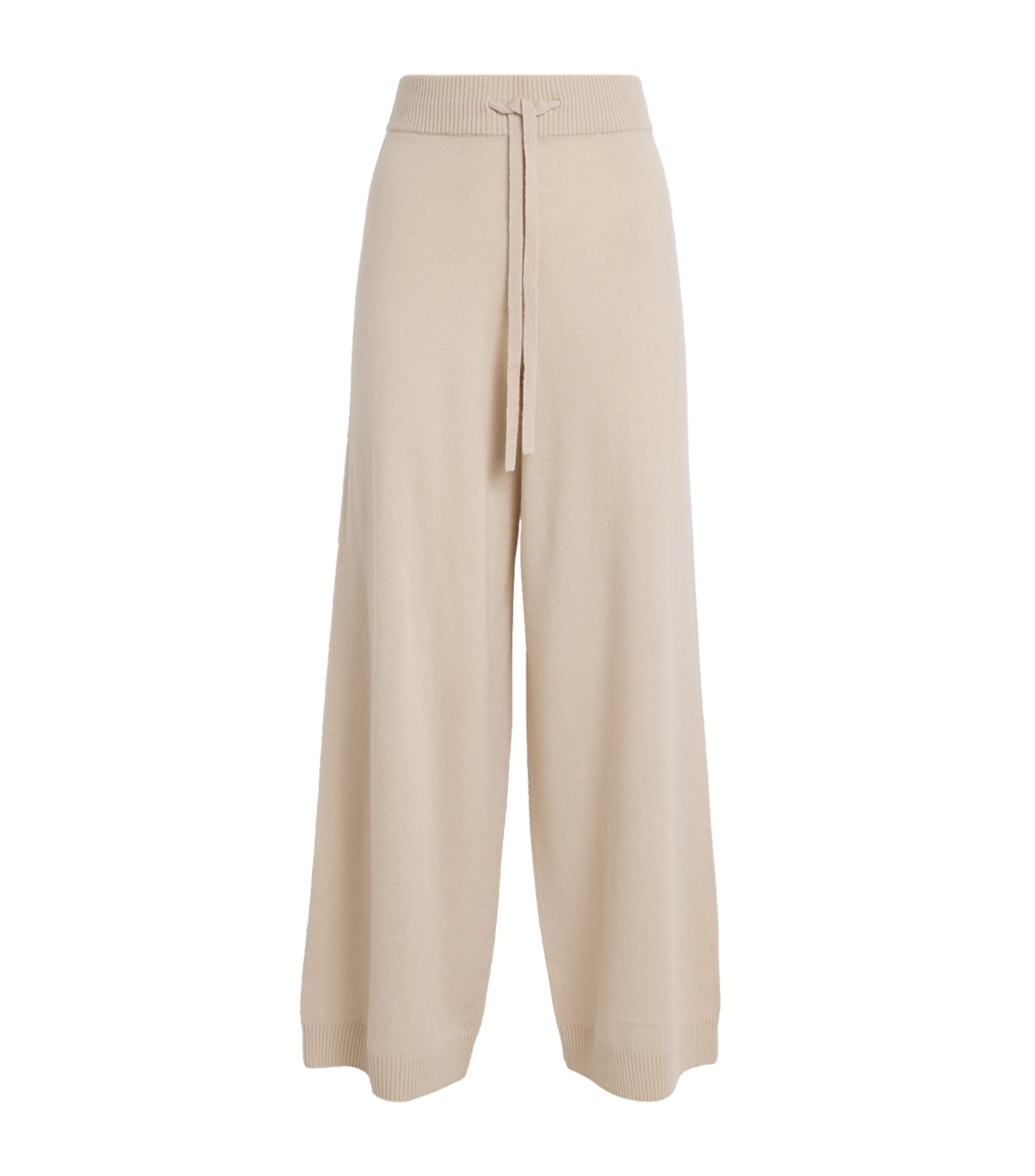 Weekend Max Mara Wool-cashmere Wide-leg Trousers In Sand