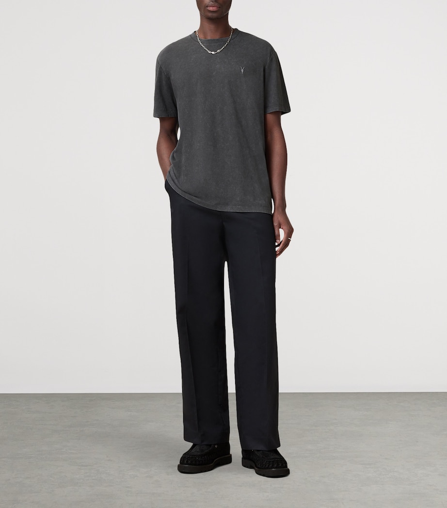 AllSaints Mens Organic Cotton Saka T-Shirt Washed Black Image 2