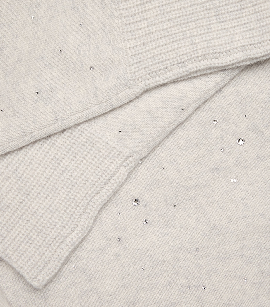 William Sharp Womens Cashmere Crystal-Embellished Rollneck Sweater Silverhaze Image 5