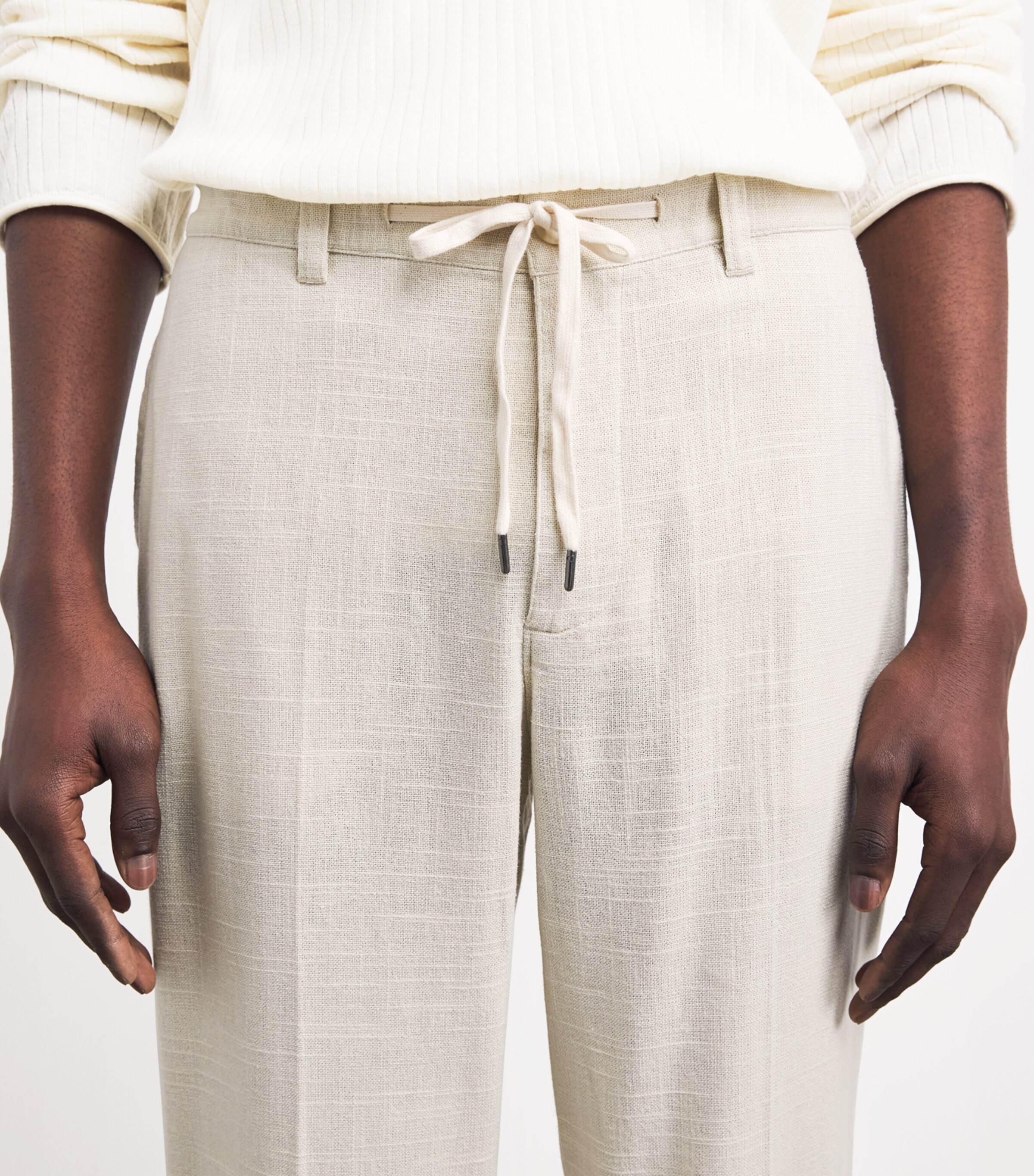 PAIGE Mens Woven Tiano Trousers Natural Image 3