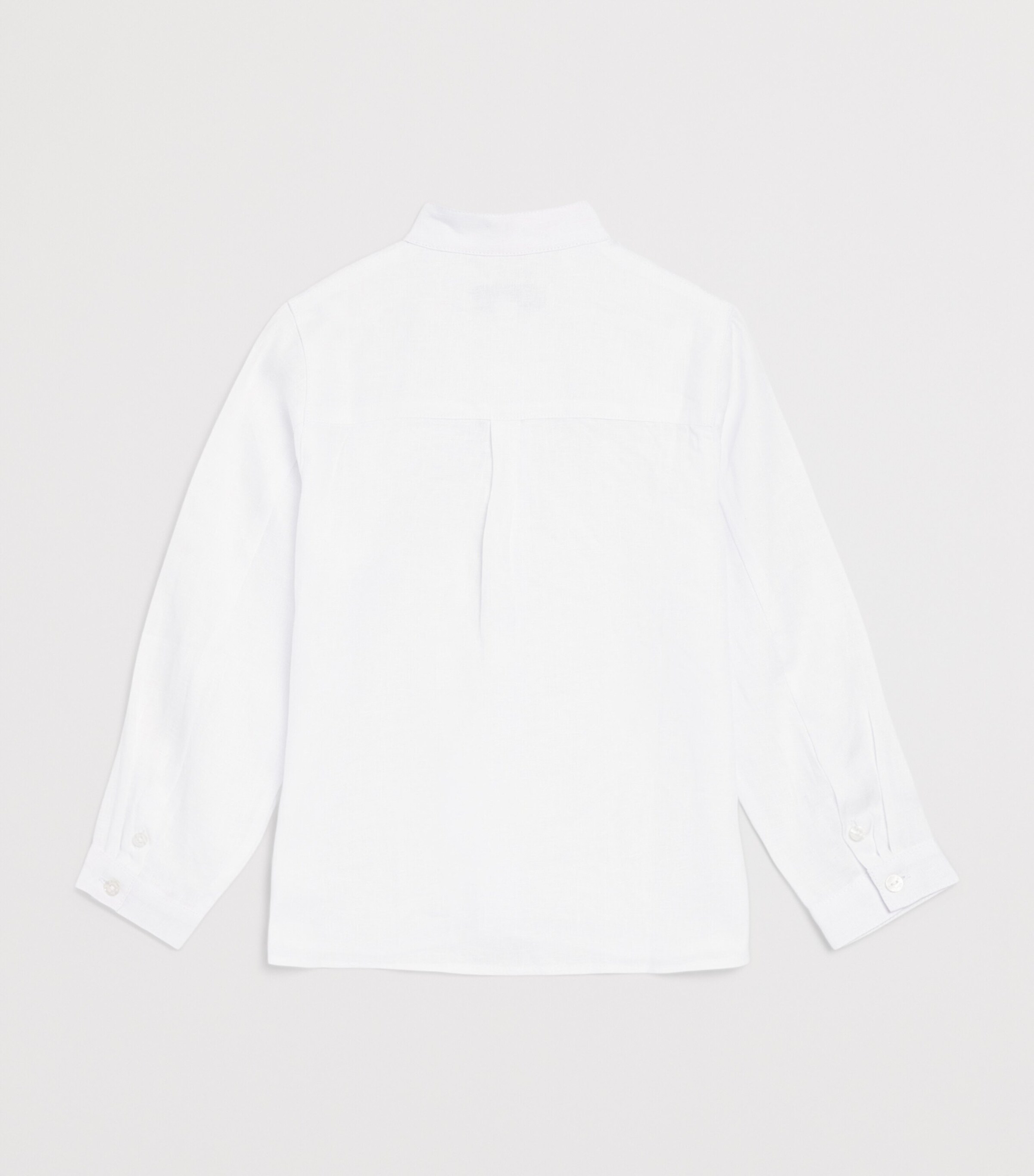 Linen Stand-Collar Shirt (5-12 Years) 1BLANC Image 2