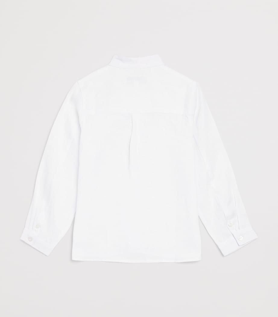 Linen Stand-Collar Shirt (5-12 Years) 1BLANC Image 2