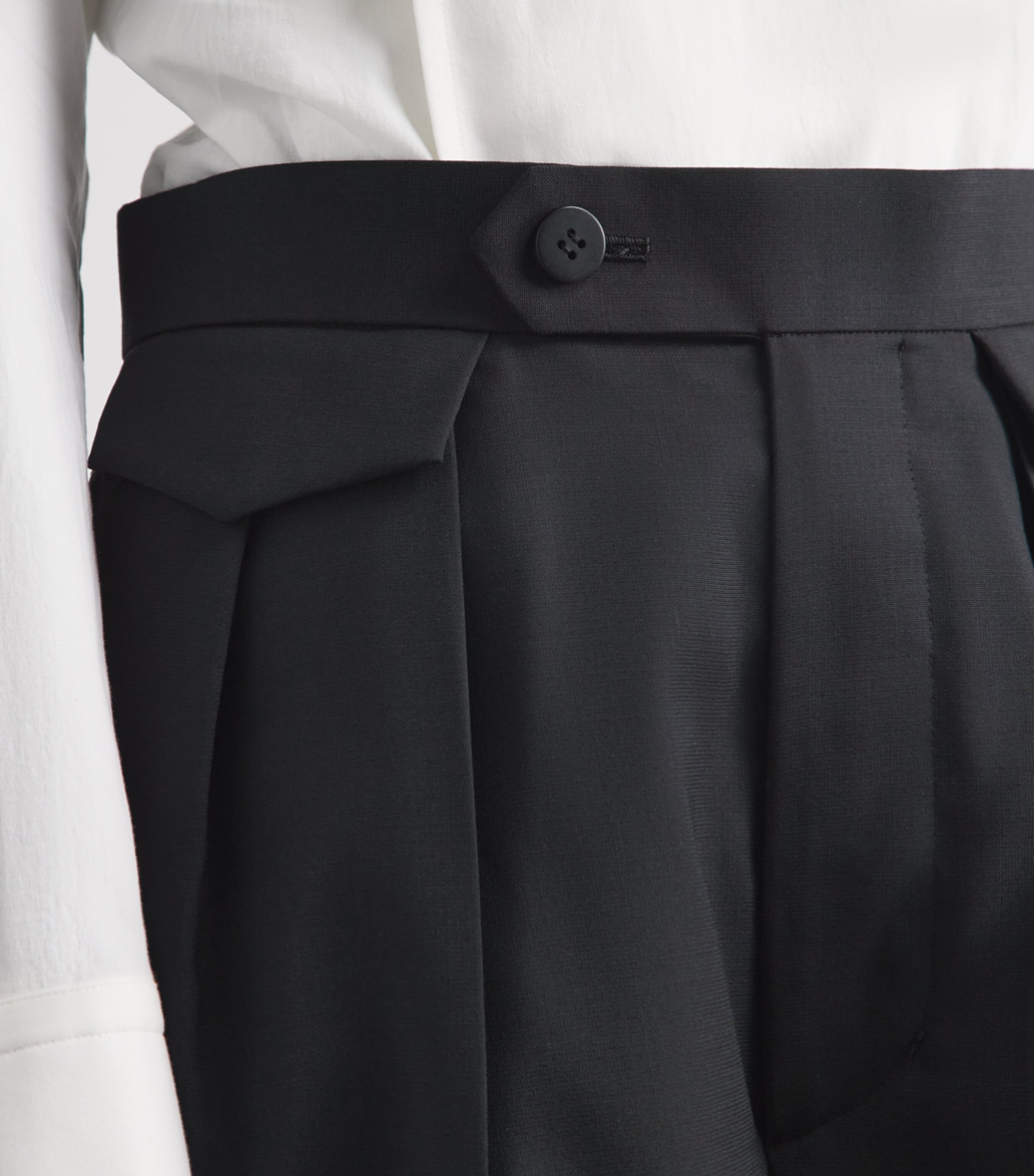 Issey Miyake Womens Wool-Blend Honest Ensemble Trousers Black Image 3