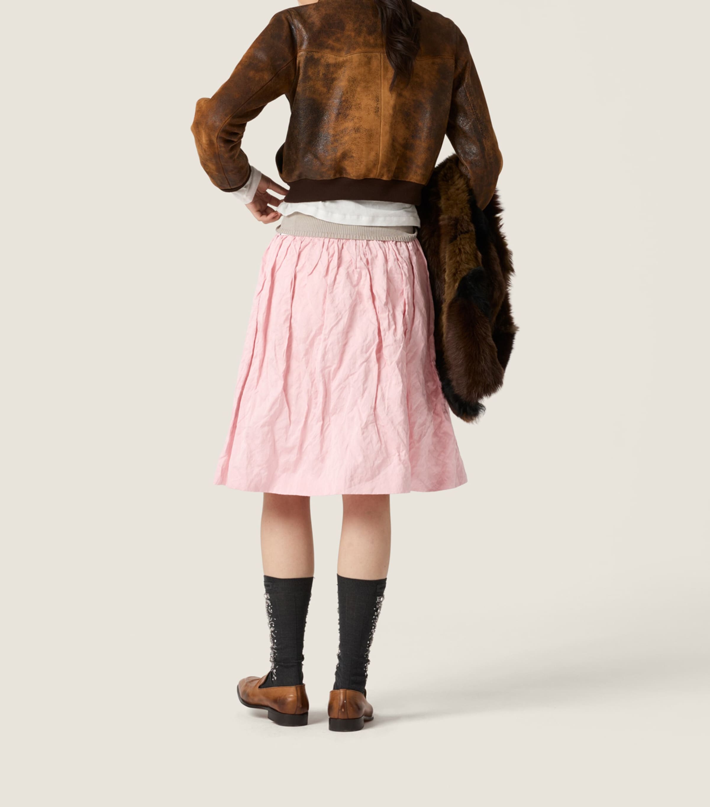 Miu Miu Womens Distressed Suede Jacket Image 3