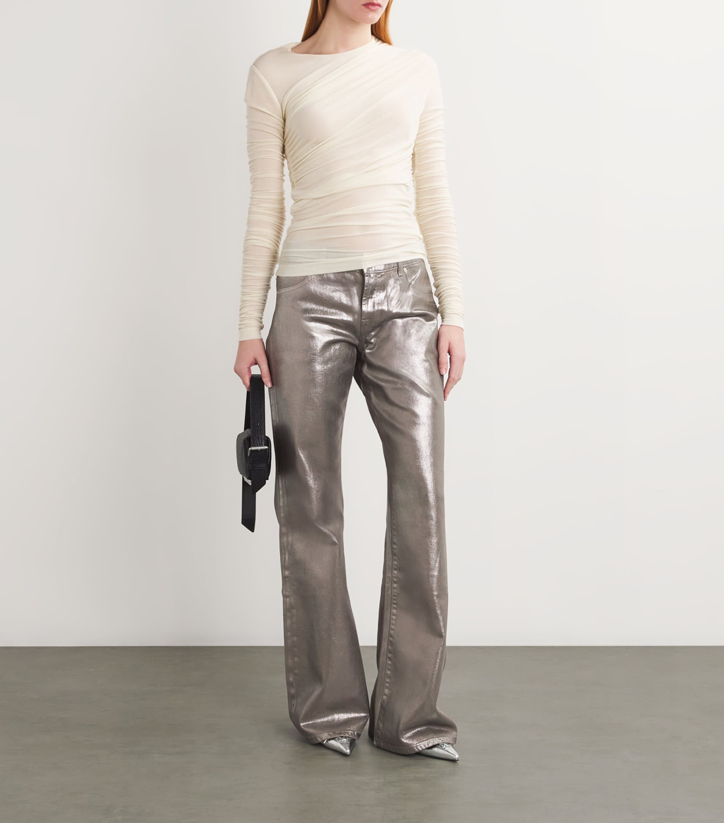 Metallic Spencer Flared Jeans CTD CHMPGNE Image 2