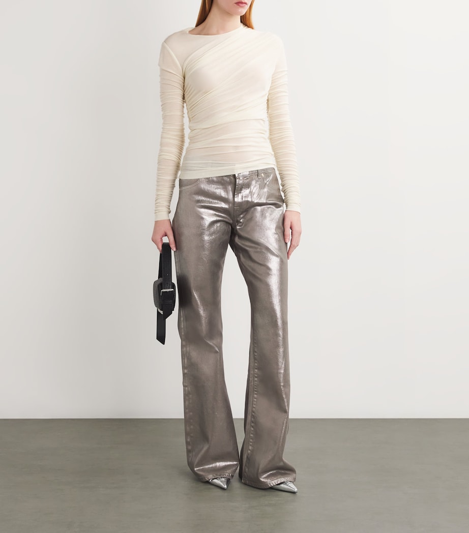 Metallic Spencer Flared Jeans CTD CHMPGNE Image 2