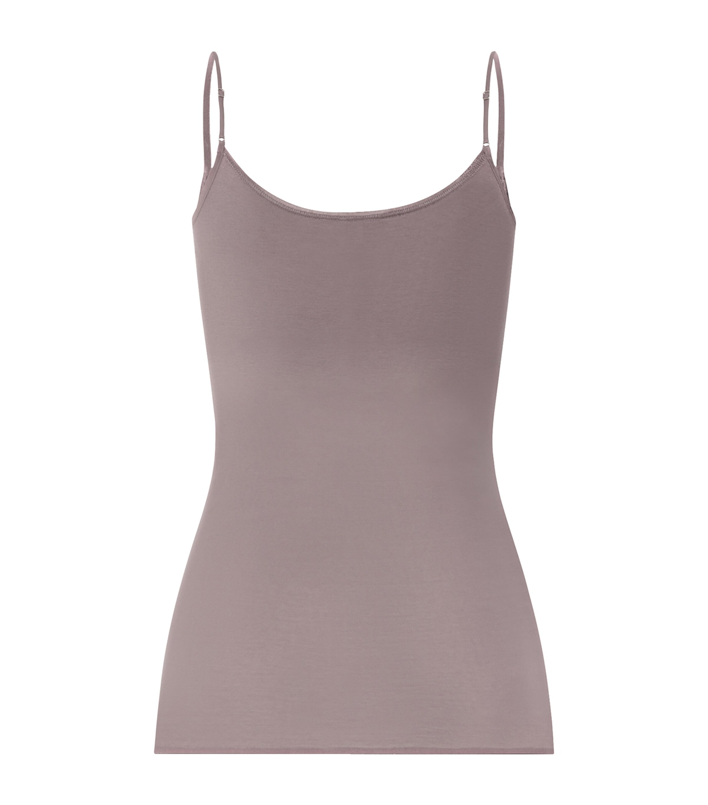 Hanro Womens Cotton Seamless Padded Tank Top Stormy Rose Image 3