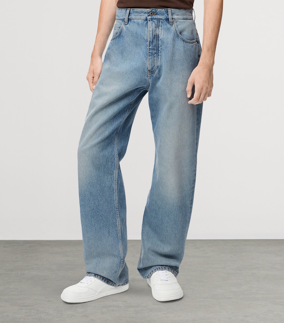 Buckle-Strap Straight Jeans VINTAGE BLUE Image 3