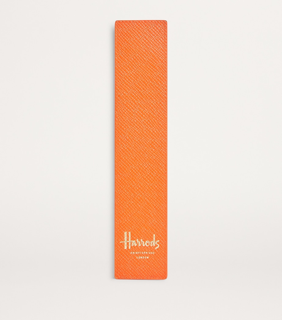 Leather Embossed-Logo Bookmark ORANGE Image 2