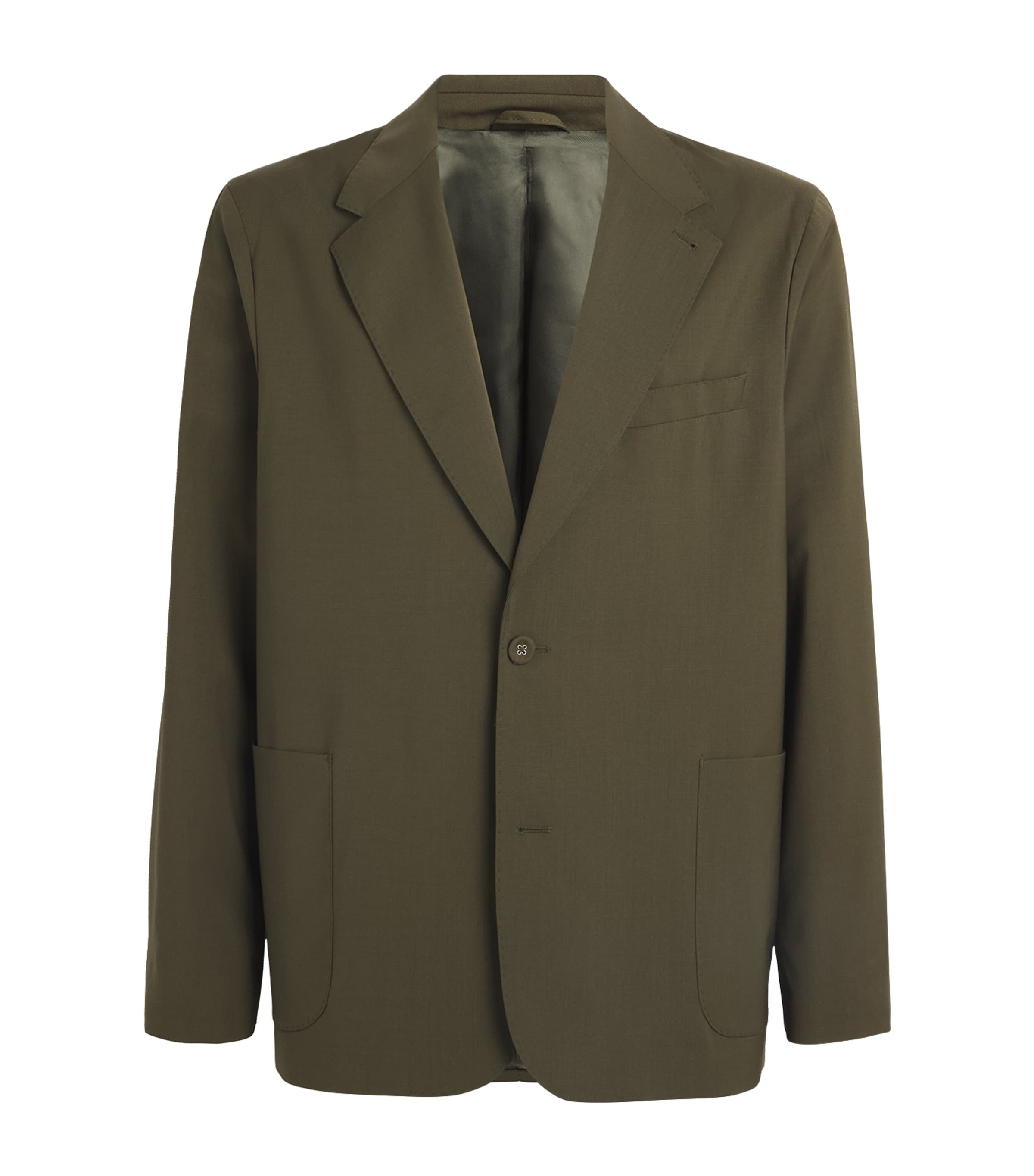 Shop Officine Generale Virgin Wool Keanu Blazer In Green