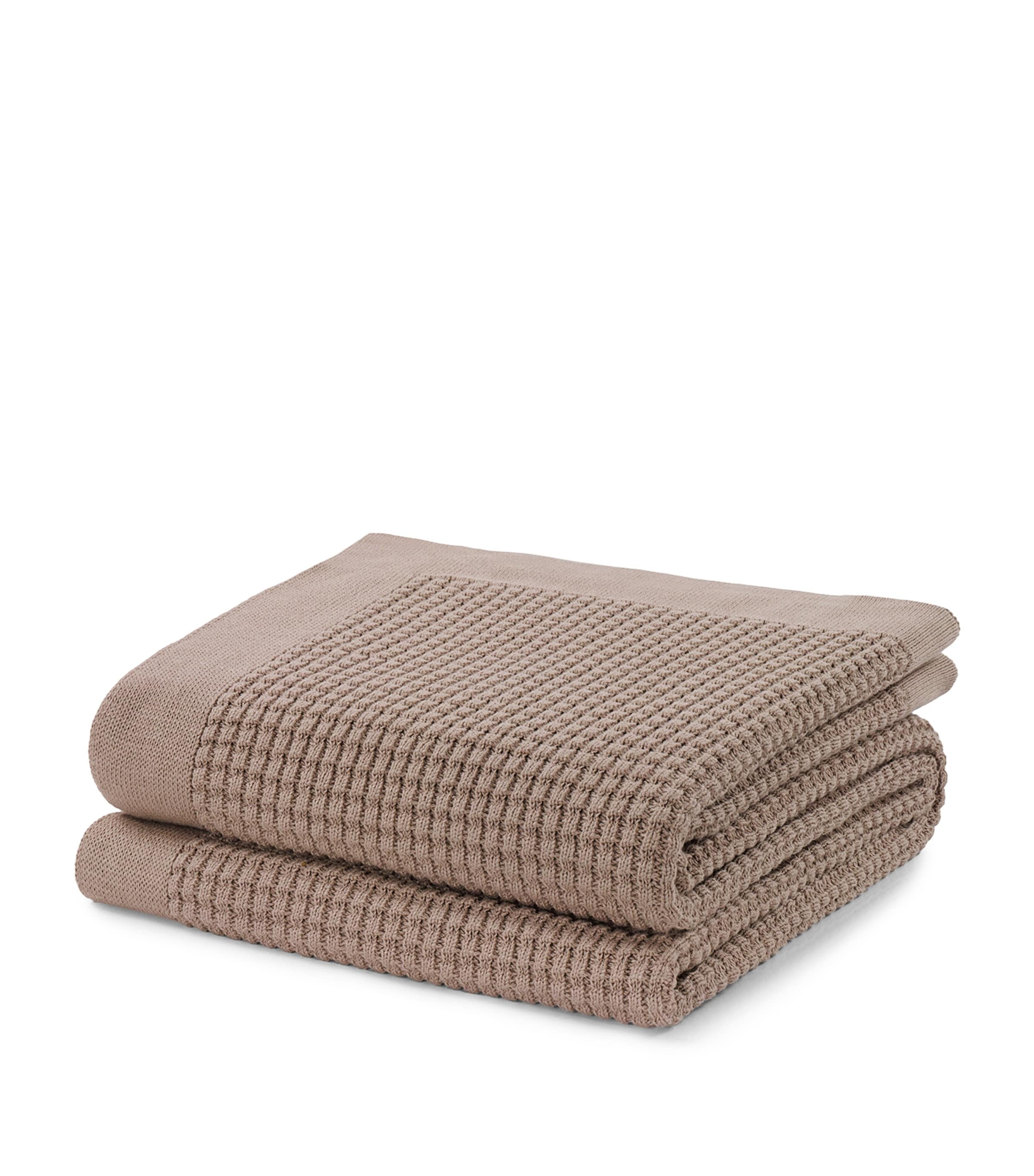 Hamam Cotton Dione Knitted Throw (130cm x 180cm) Mocha Image 1
