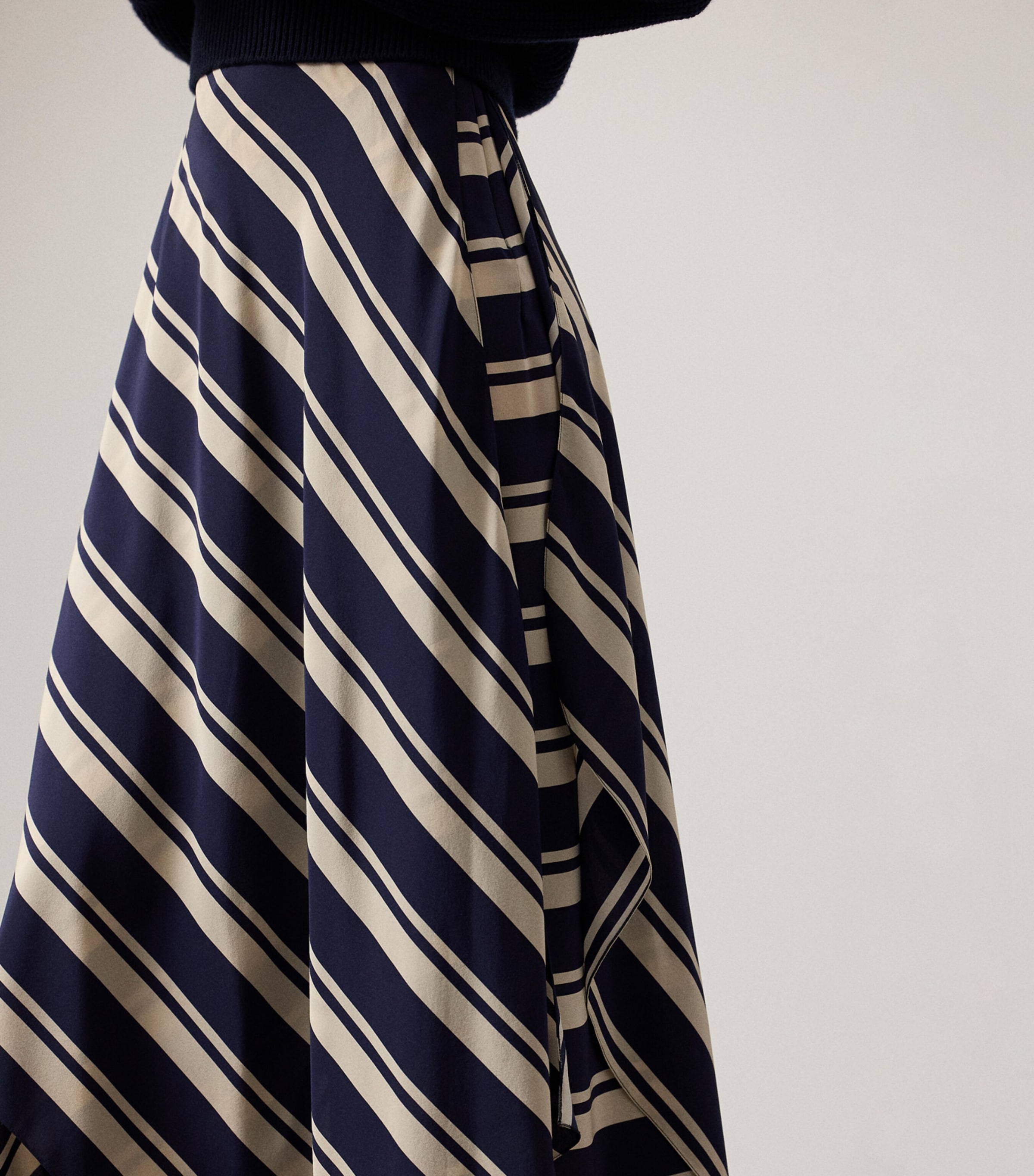 Silk Tilda Striped Maxi Skirt BLUE Image 5