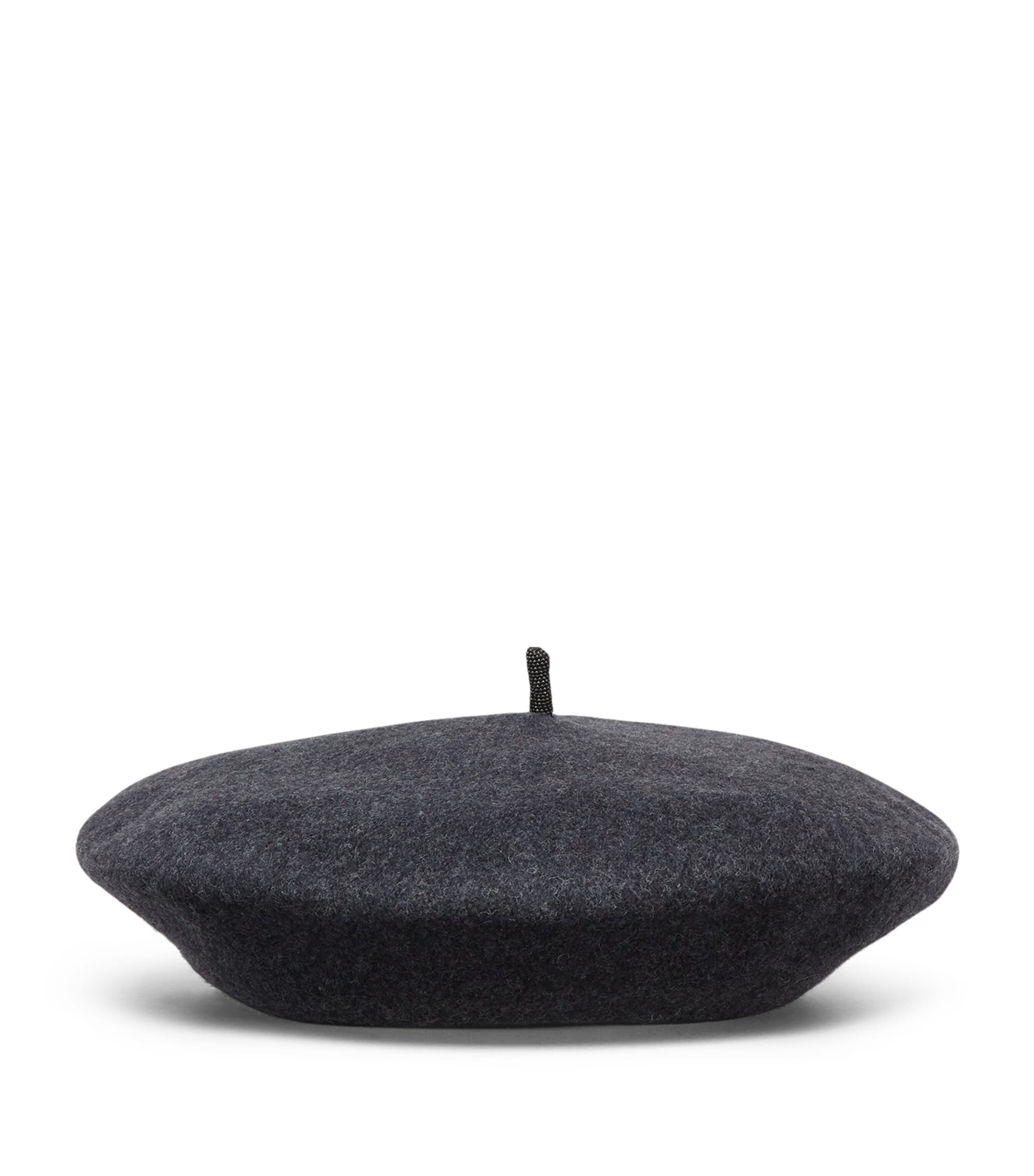 Brunello Cucinelli Wool Beret In Black