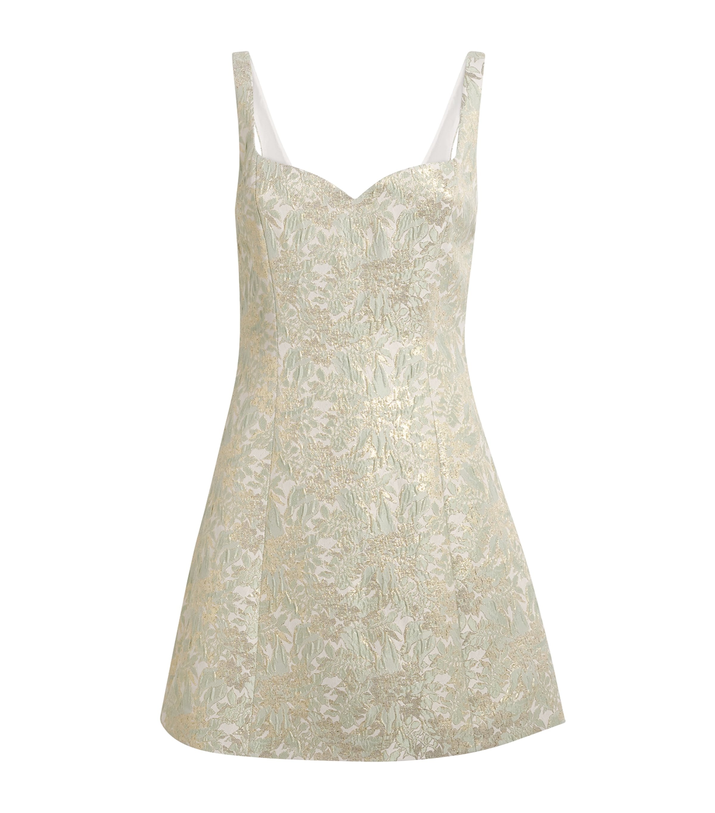 Alice+Olivia Womens Jacquard Eve Mini Dress Off White/sage Image 1