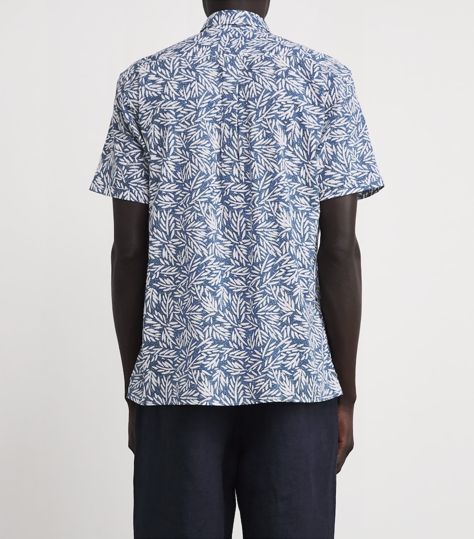 Leaf Print Jackstone Shirt DARK DENIM Image 4