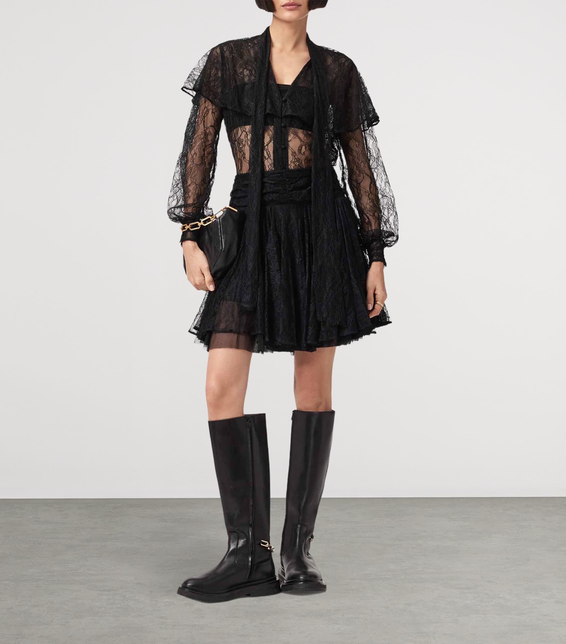 Lace Athena Shirt BLACK Image 3