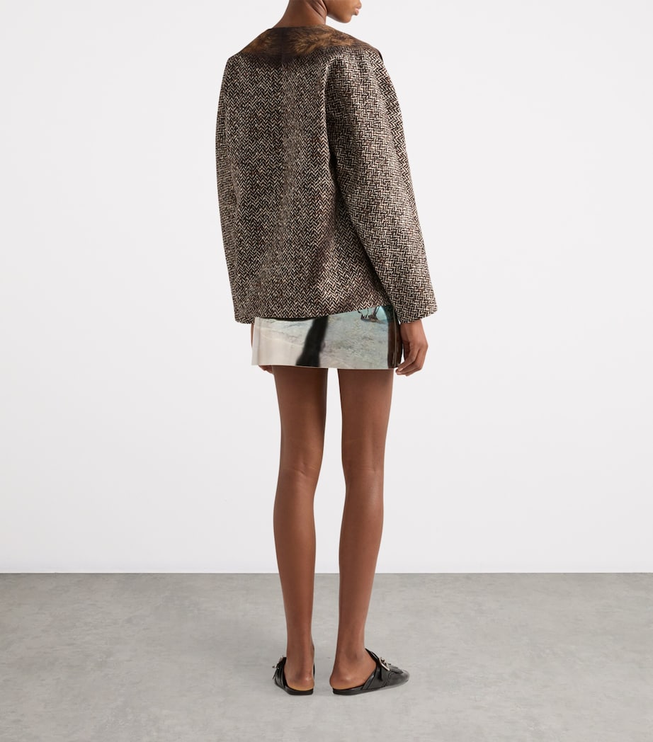 Calfskin Shiny Mini Skirt F0118 Image 4