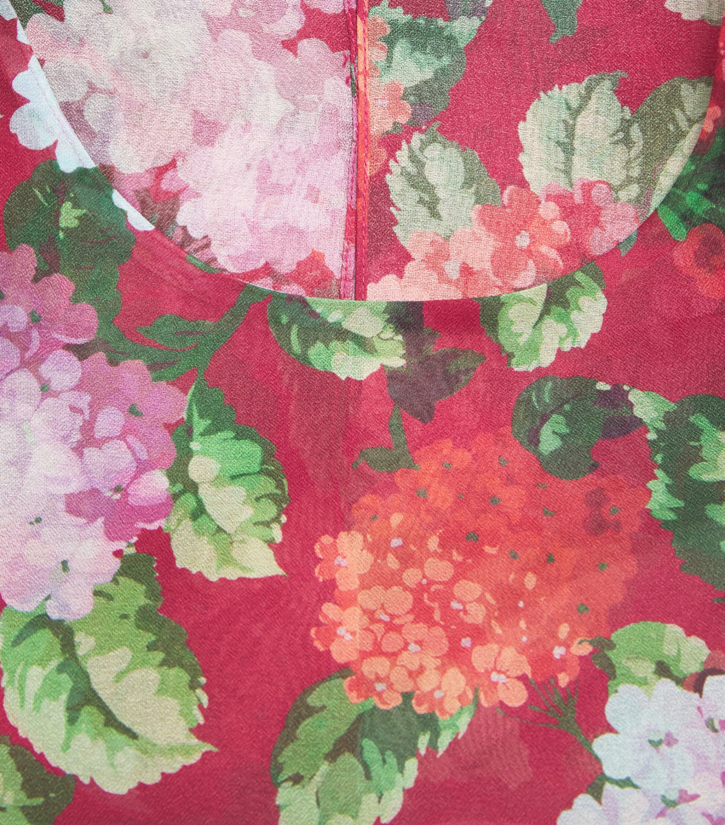 Carolina Herrera Womens Silk Floral Puff-Sleeve Blouse Cranberry/multi Image 6