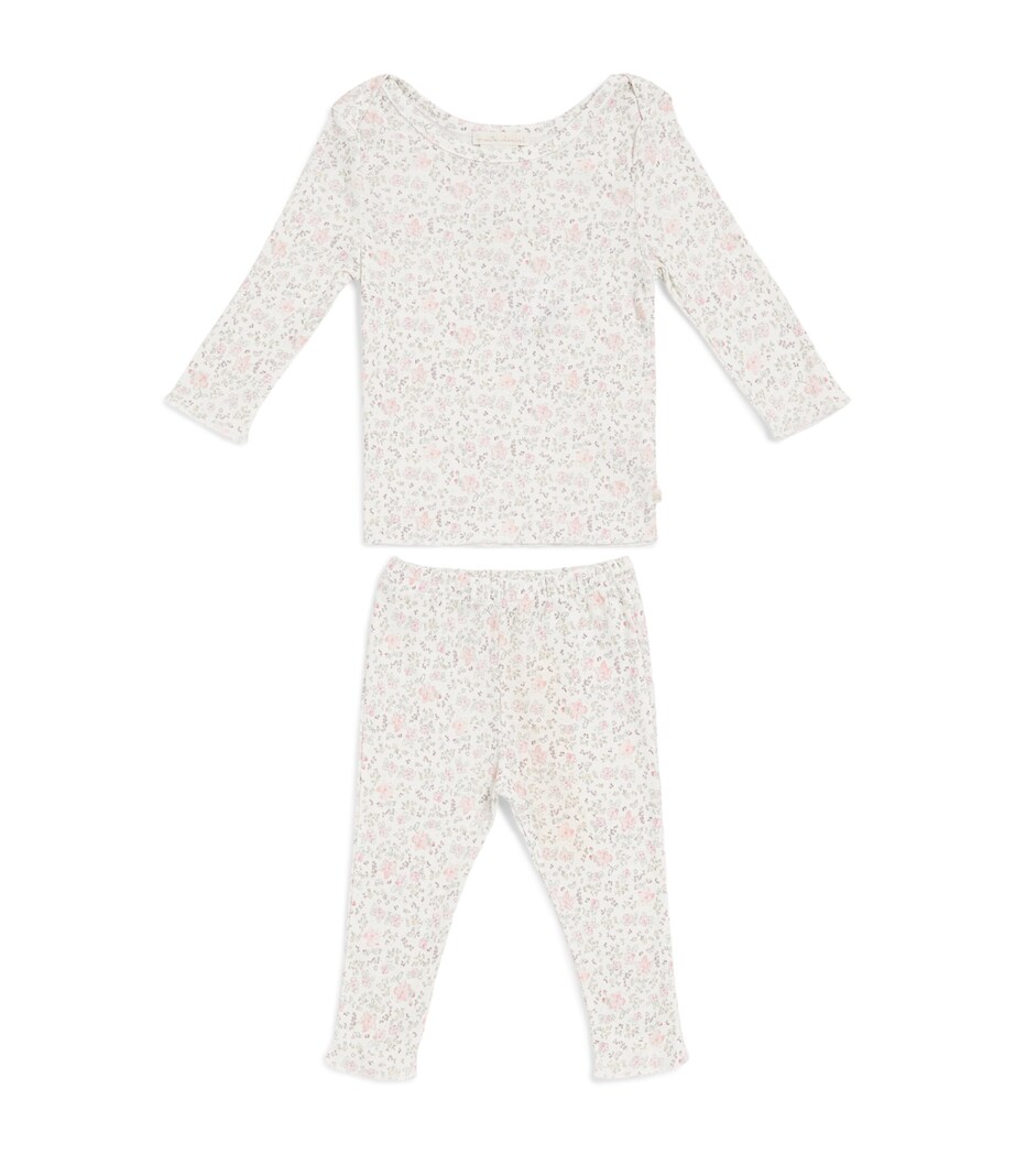 Marie-Chantal Cotton Aluna Athena T-Shirt and Leggings Set (3-24 Months) Poreclain/rose Image 1