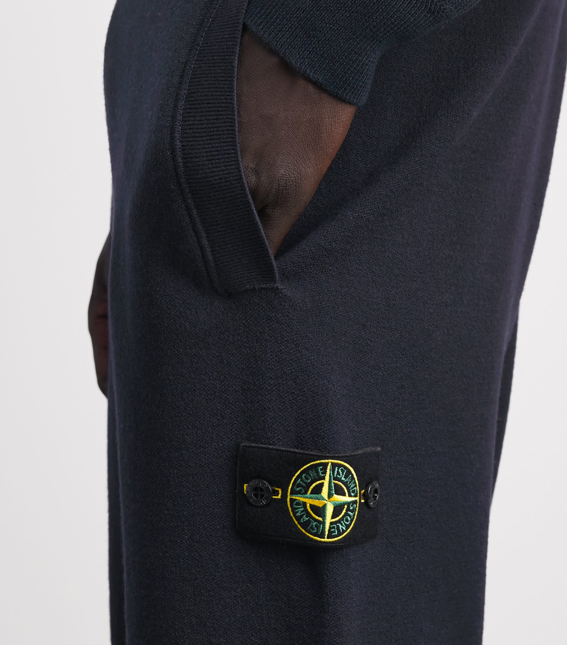 Stone Island Mens Virgin Wool-Blend Compass Sweatpants Image 3