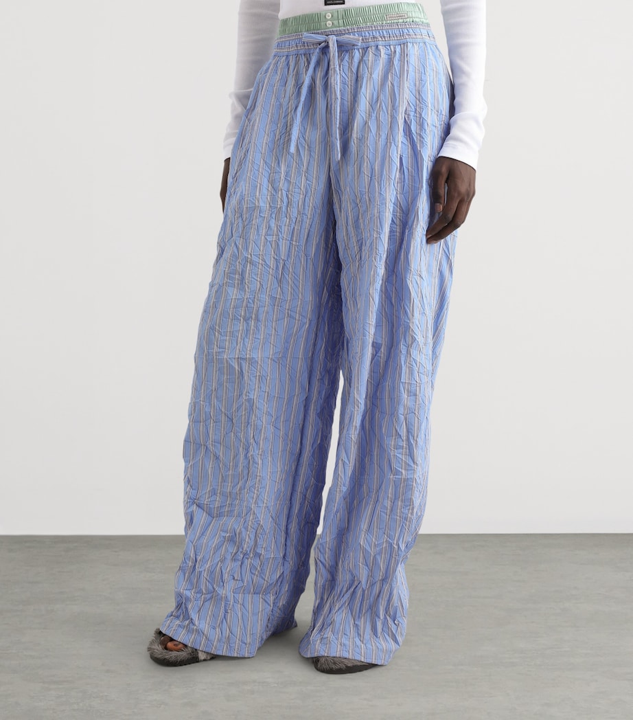 Dolce&Gabbana Mens Striped Crinkle Trousers Stri Image 4