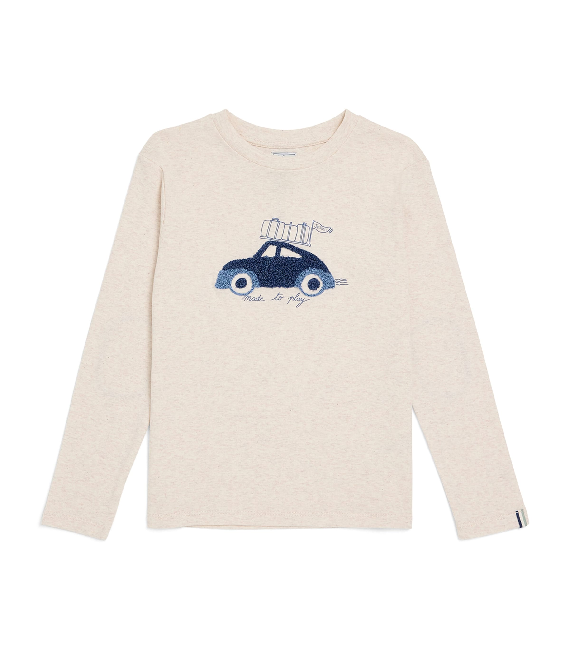 J & Josh Embroidered Car Long-sleeve T-shirt In White