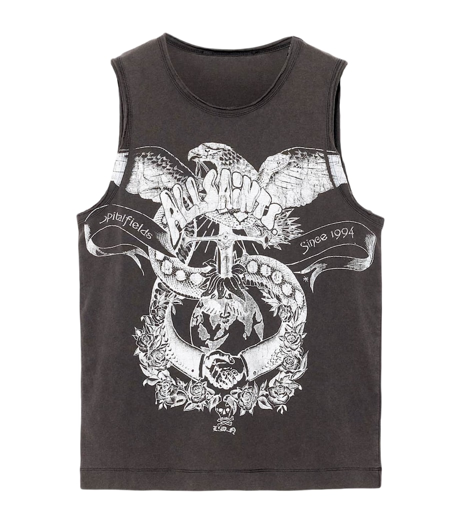 AllSaints Womens Organic Cotton Jenny Tank Top Washed Black Image 1