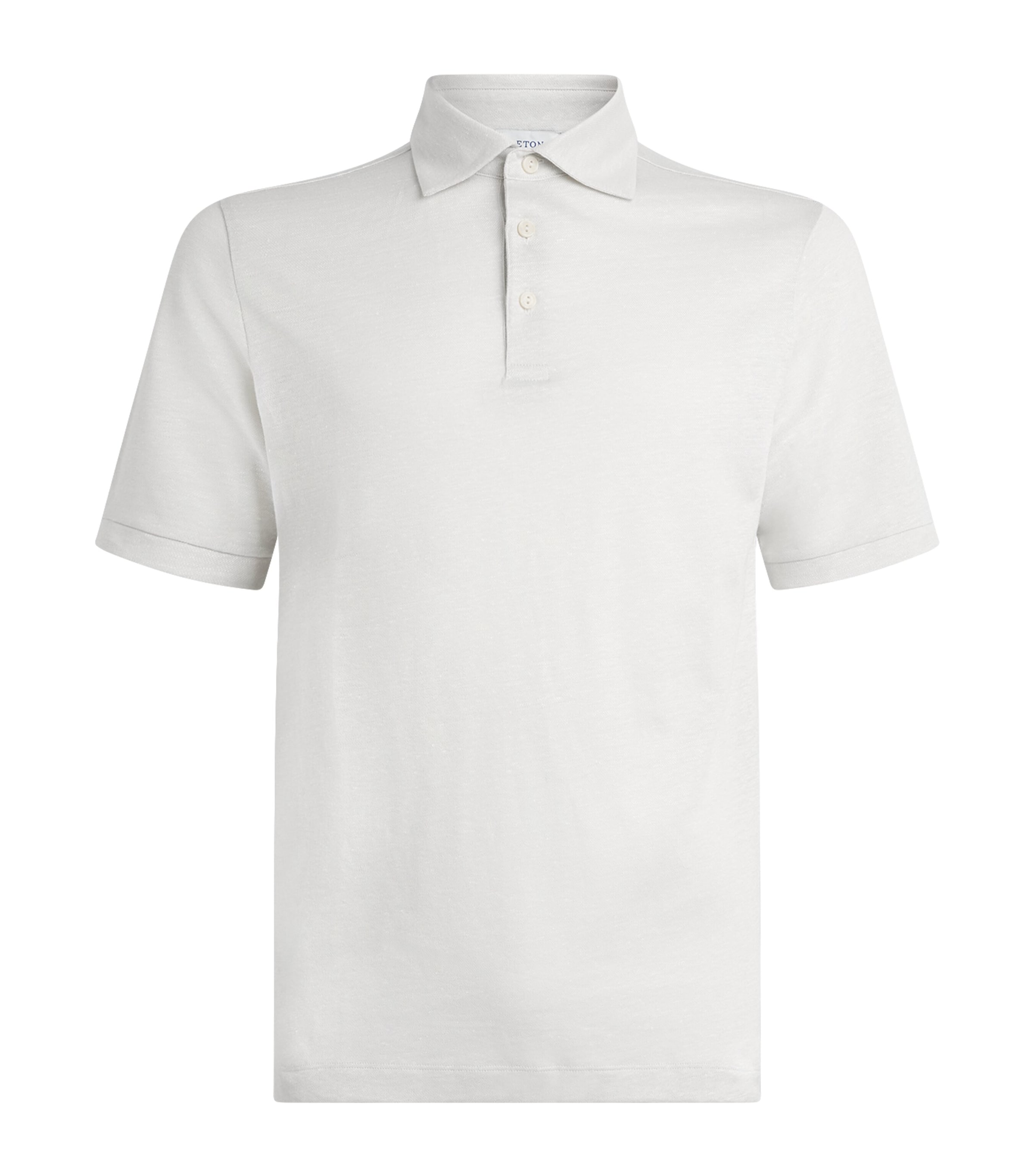 Eton Mens Cotton Polo Shirt Light Grey Image 1