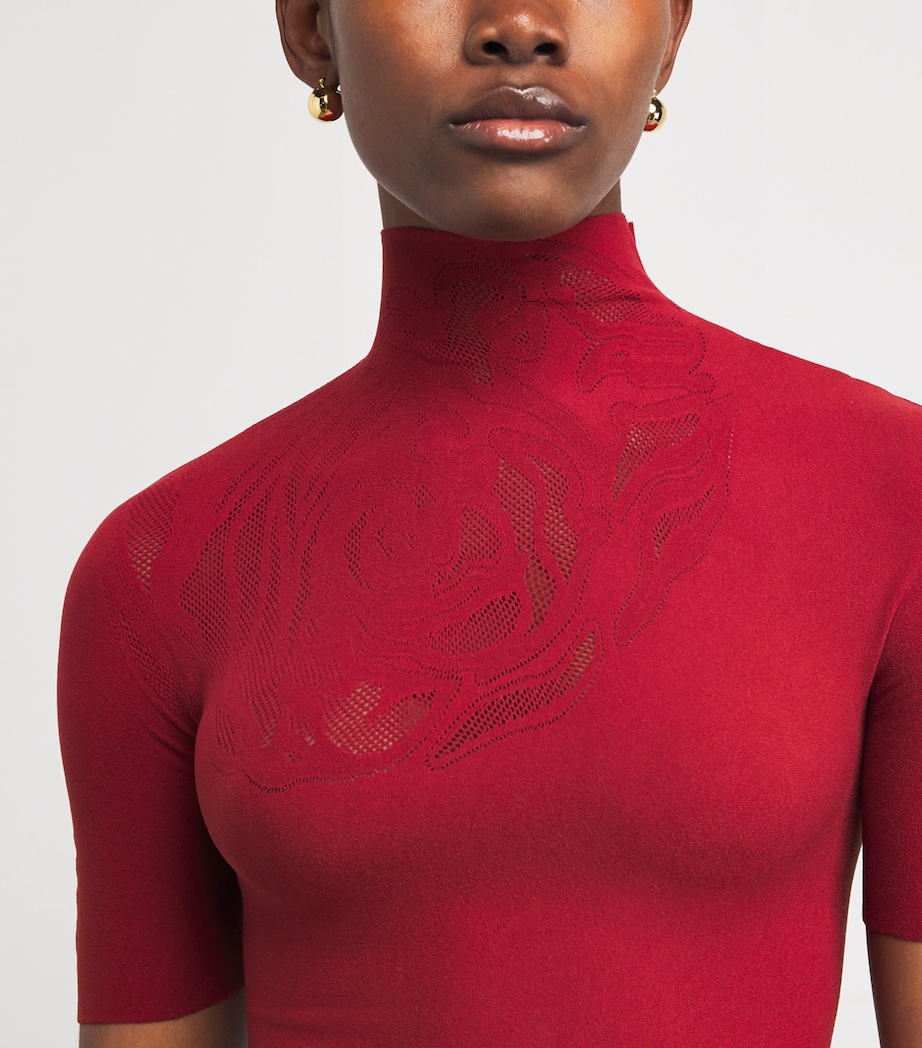 Rose Mock-Neck Top 3244 CRIMSON Image 6