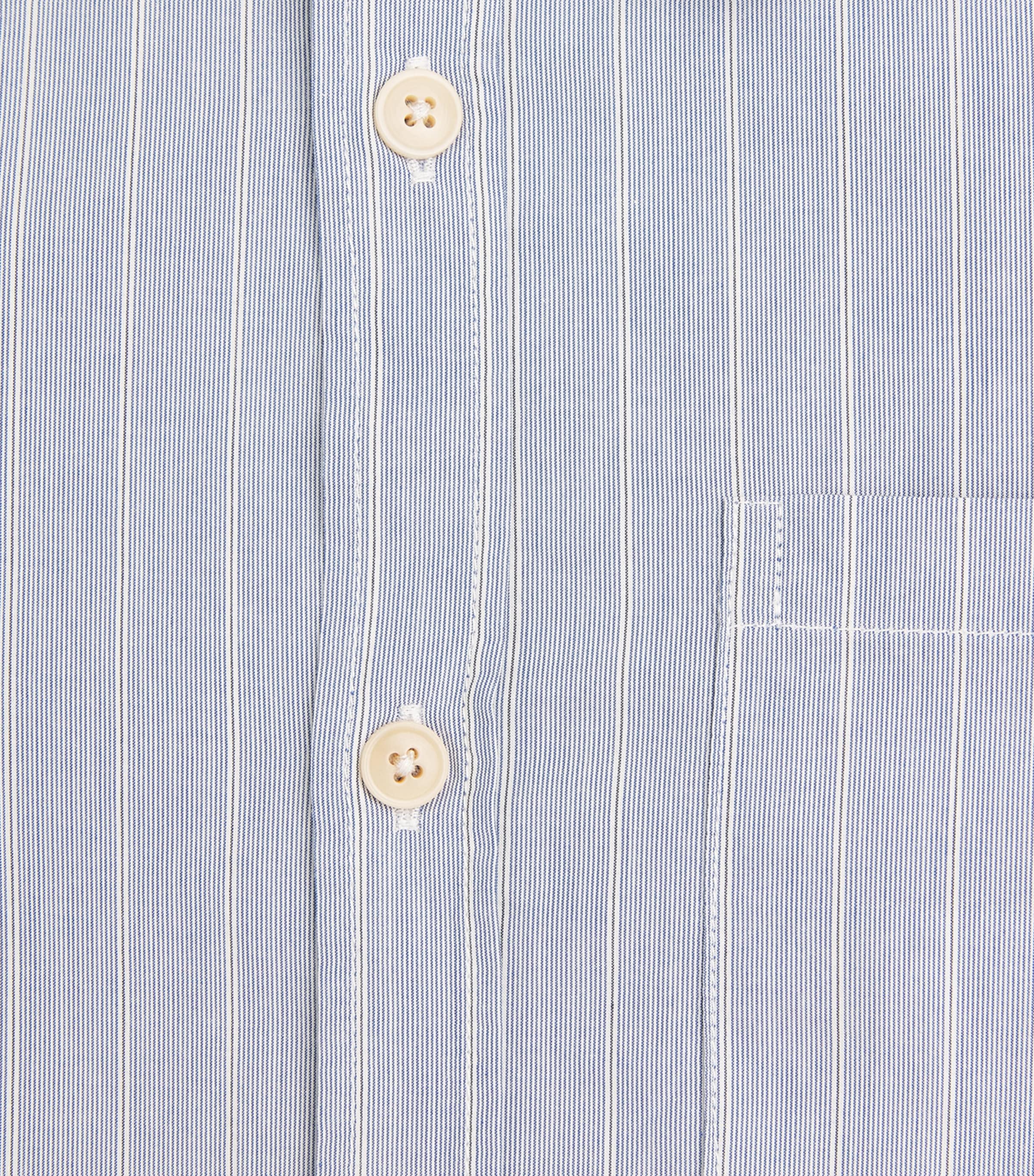 Oliver Spencer Mens Cotton Stripe New York Special Shirt Blue Image 6
