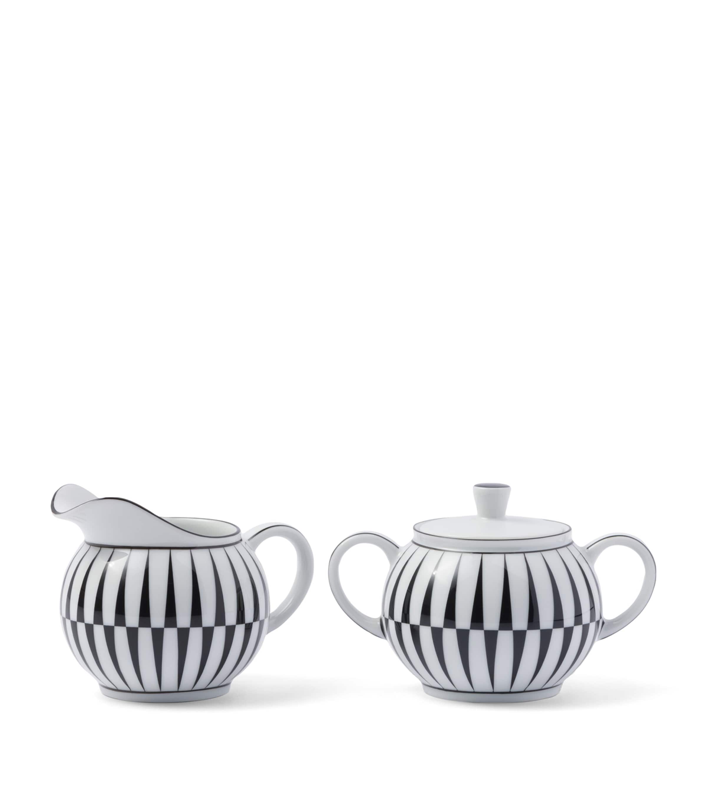 Prada Stripes Creamer Jug And Sugar Pot Set In Black