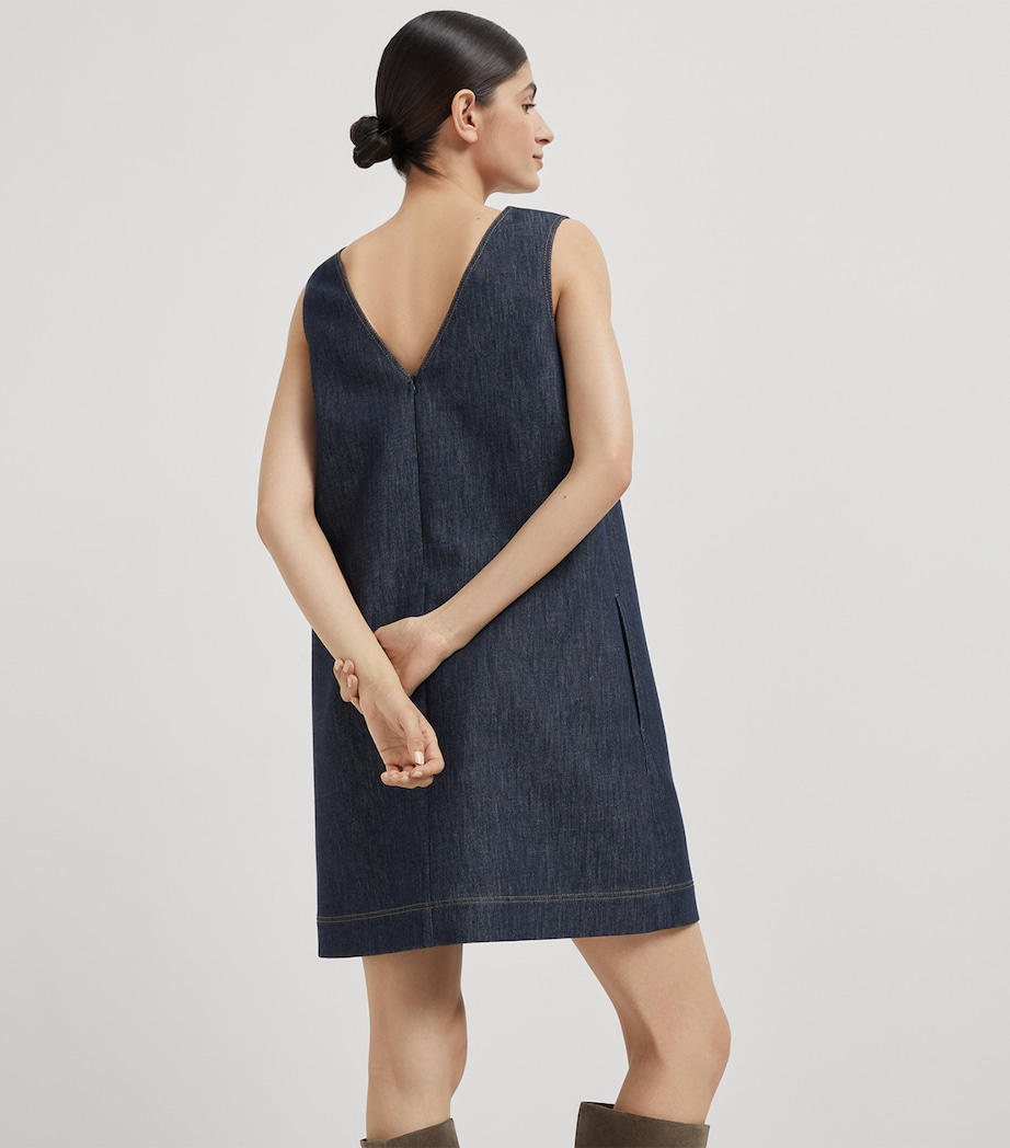 Denim V-Neck Mini Dress C001 Image 3
