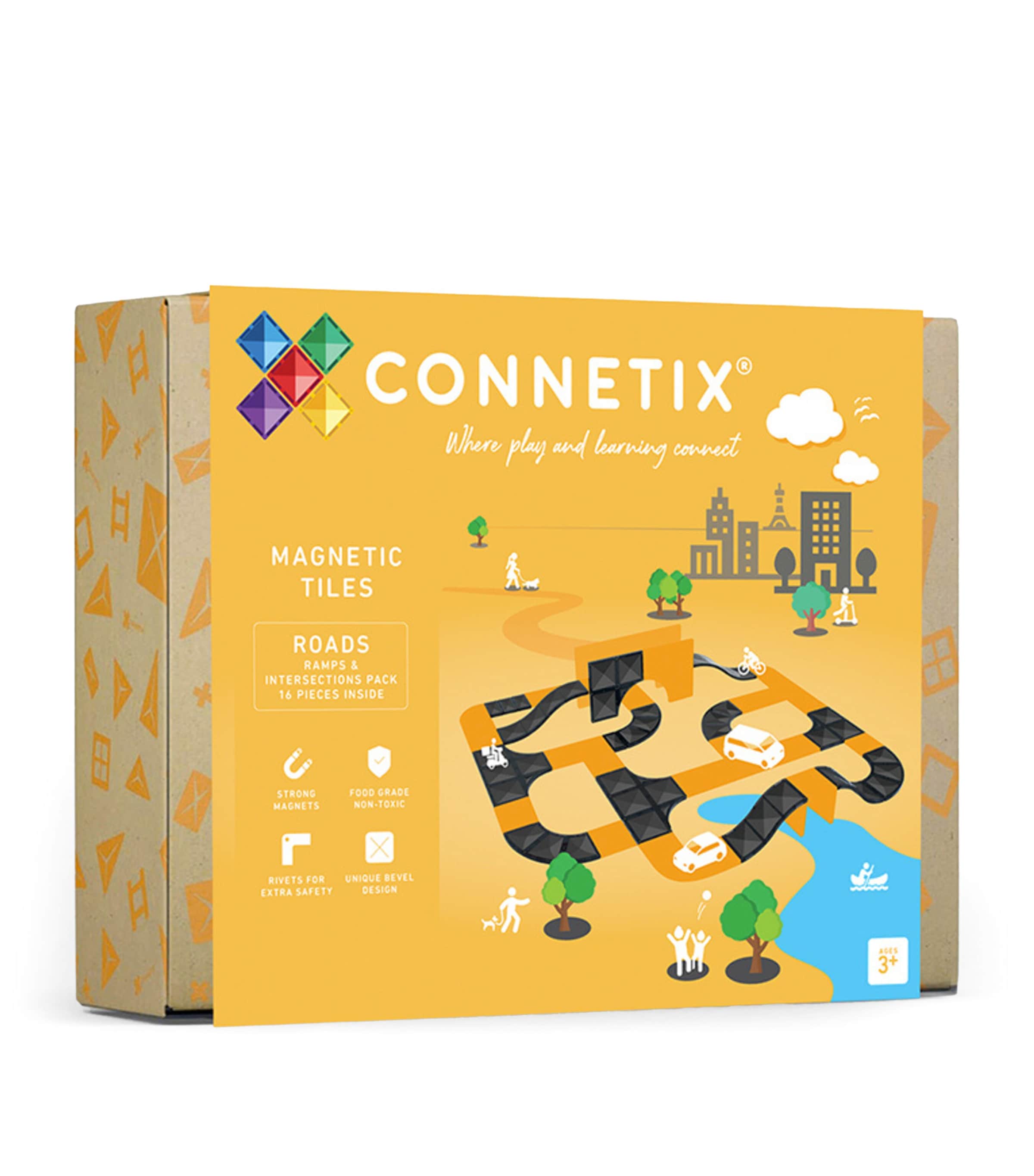 Connetix Tiles Ramps and Intersections Pack (16 Pieces) | Kids New In | Toys | Building & Construction Toys