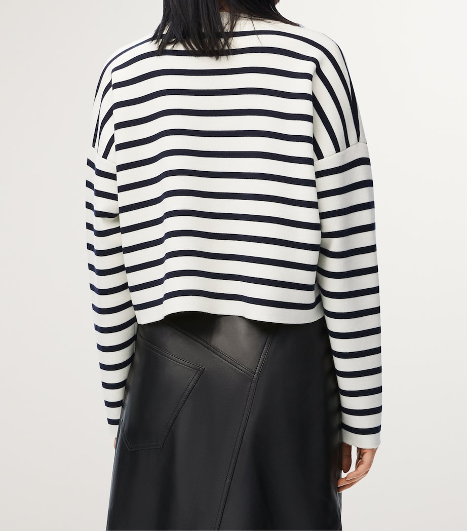 Wool-Blend Anagram Sweater OFF-WHITE/NAVY Image 4