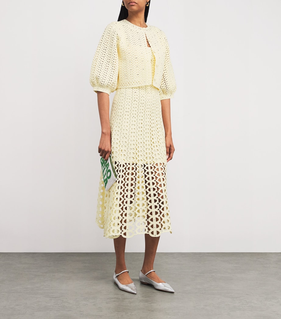 Crocheted Embellished Cardigan YELLOW Image 2