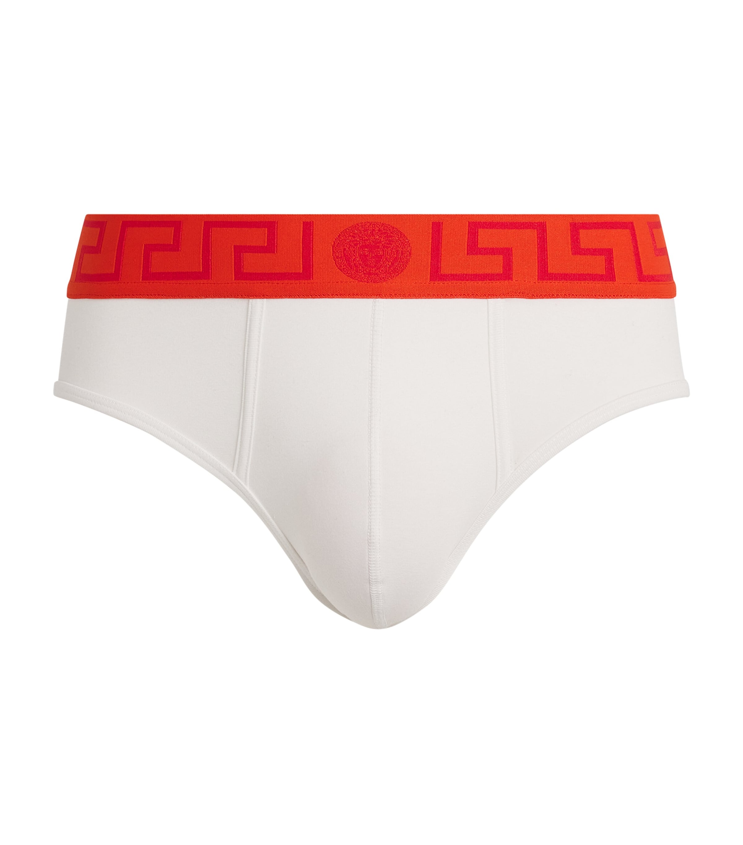 Versace Greca Low-rise Briefs In White