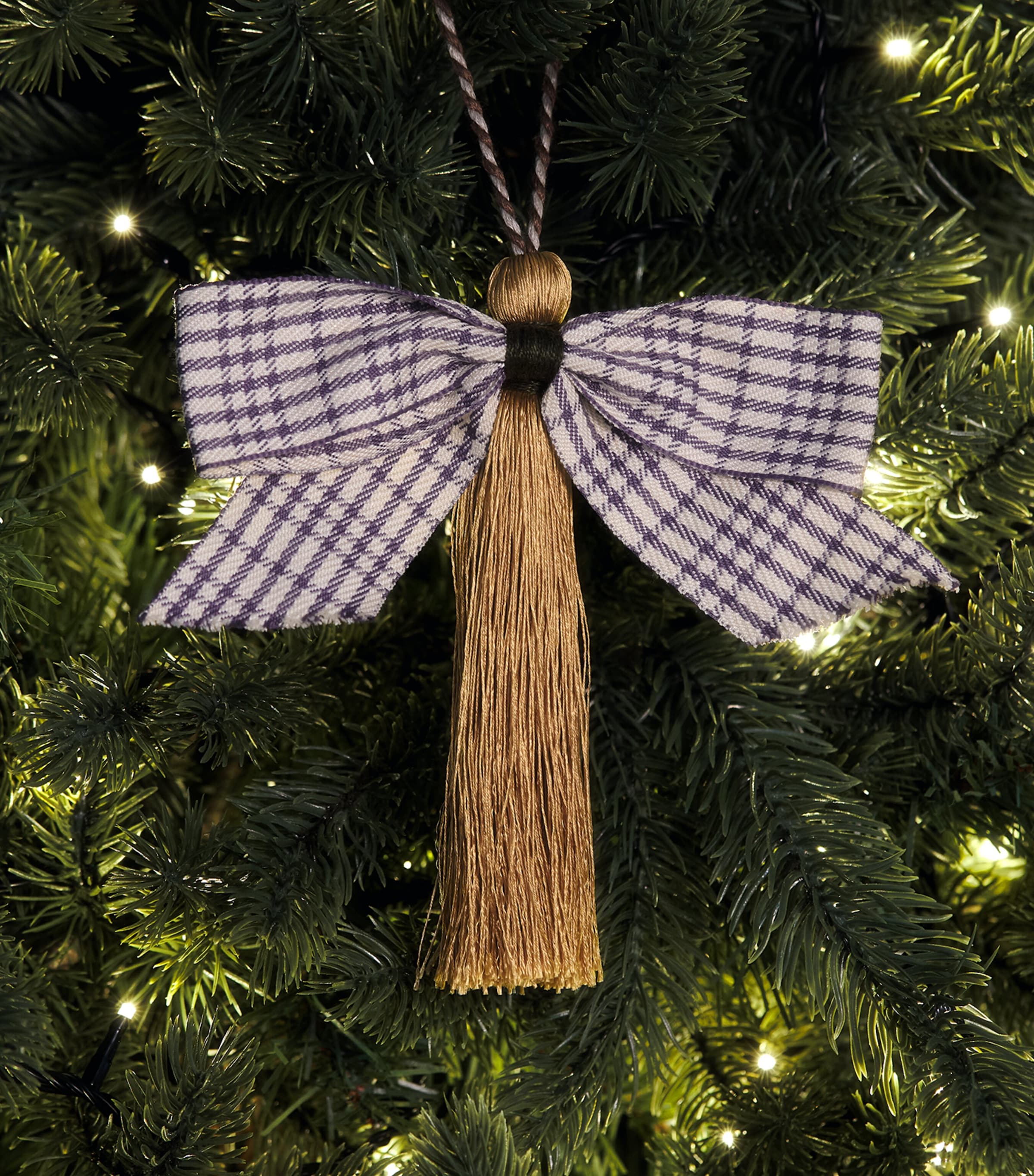 Jessica Light Tassel Bow Tree Decoration Gold/purple Image 3