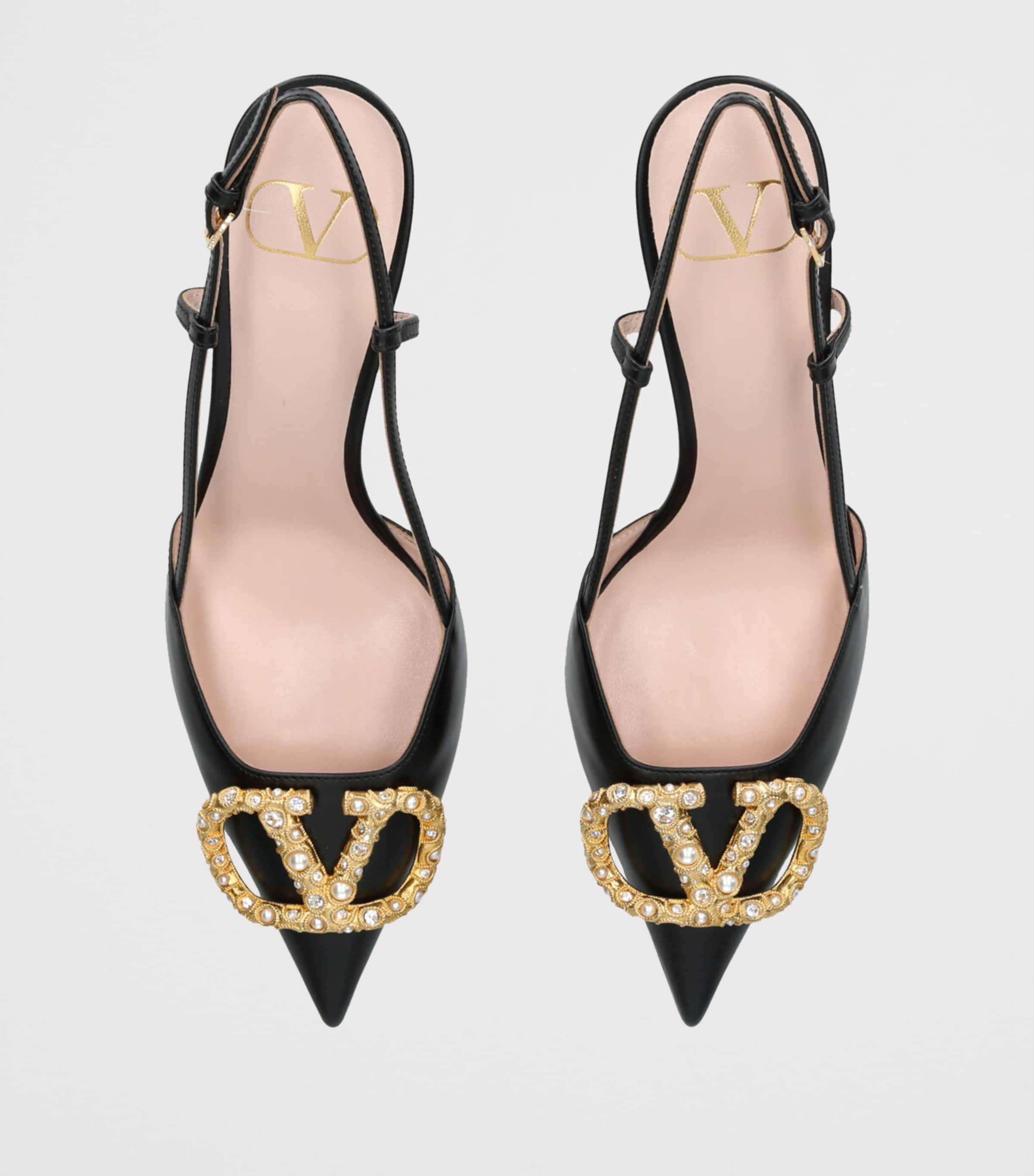 Valentino Garavani Leather VLOGO Slingback Pumps 80 | Harrods US