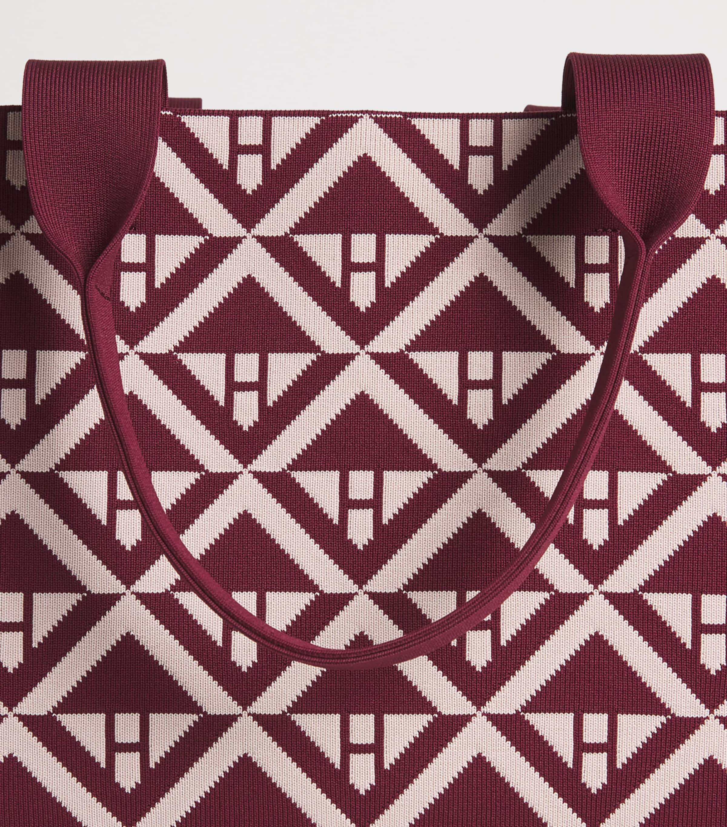 Medium Geometric Tote Bag BURGANDY Image 5