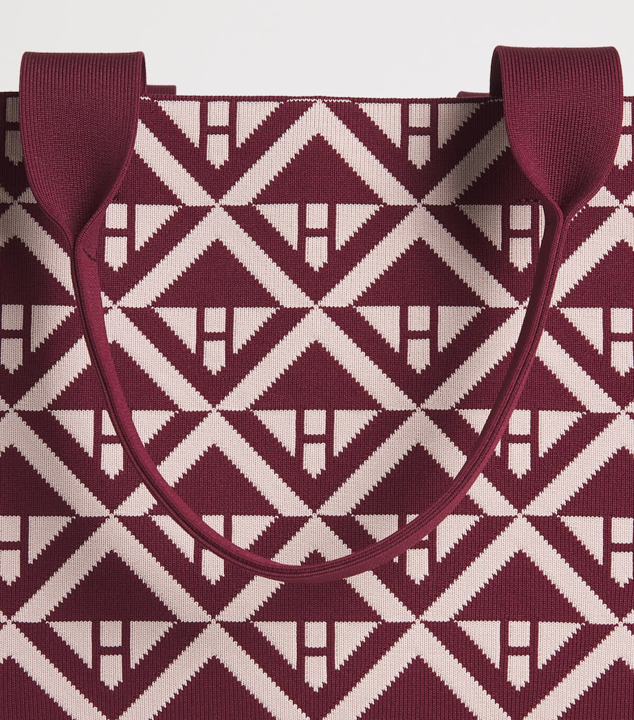 Medium Geometric Tote Bag BURGANDY Image 5