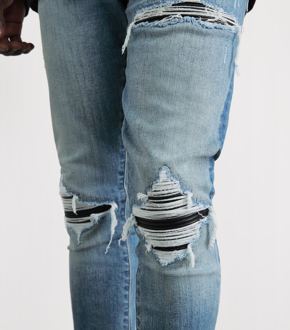 AMIRI Mens Ripped MX1 Skinny Jeans Dark Indigo Image 3