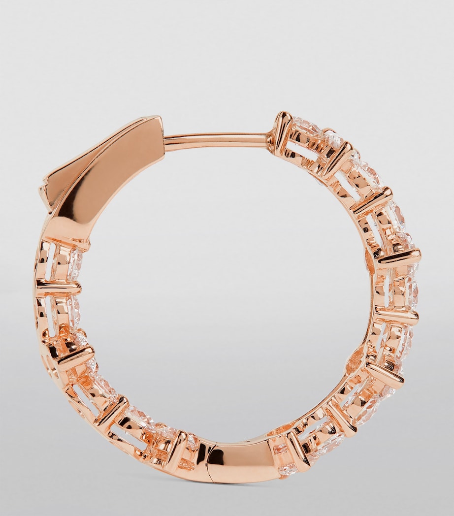 Rose Gold and Diamond Vivi Hoop Earrings ROSE GOLD Image 3